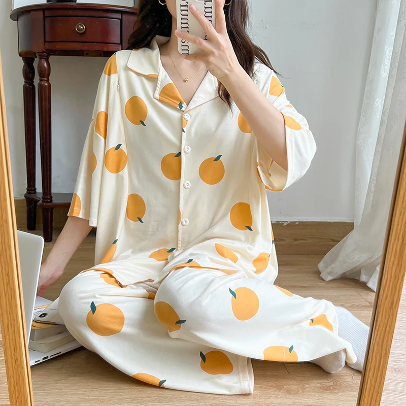 Conjunto De Lactancia Con Estampado, Ropa De Dormir Para Amamantar, Camisetas De Manga Corta Y Pantalones Largos, - Sueño Y Descanso - AliExpress