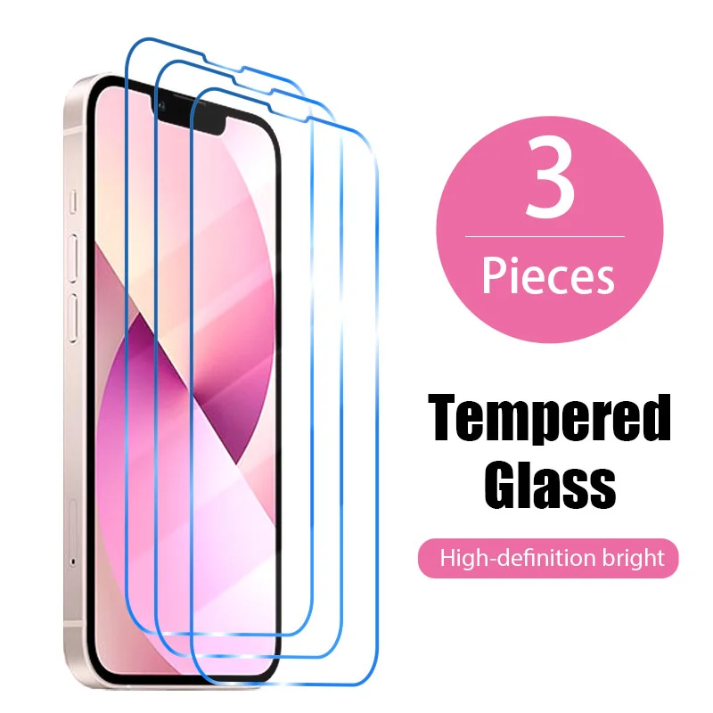 

Закаленное стекло для iPhone X XR XS Max 12 13 Mini SE, защитная пленка для экрана iPhone 13 12 11 Pro Max, защитное стекло, 3 шт.