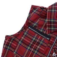 Women T-shirt Plaid Punk Streetwear Zipper Chain Plaid Female Goth Retro Hi Hop Camis Top Gothic Chic Sexy Crop Tops - Image 5