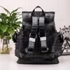 2024 New Brand Genuine Leather Crocodile Skin Men Backpacks Real Natural Leather Student Backpack Boy Luxury Computer Laptop Bag 4