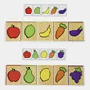 Wooden Montessori Early Education Fruit Vegetable Pairing Puzzle Kids Color Recognition Game Educational Toys For Children 4