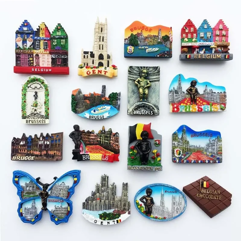 

Refrigerator Magnets Belgium Refrigerator Magnetic Sticker Resin Souvenir Home Decoration Brussels Fridge Magnet Kids Gifts