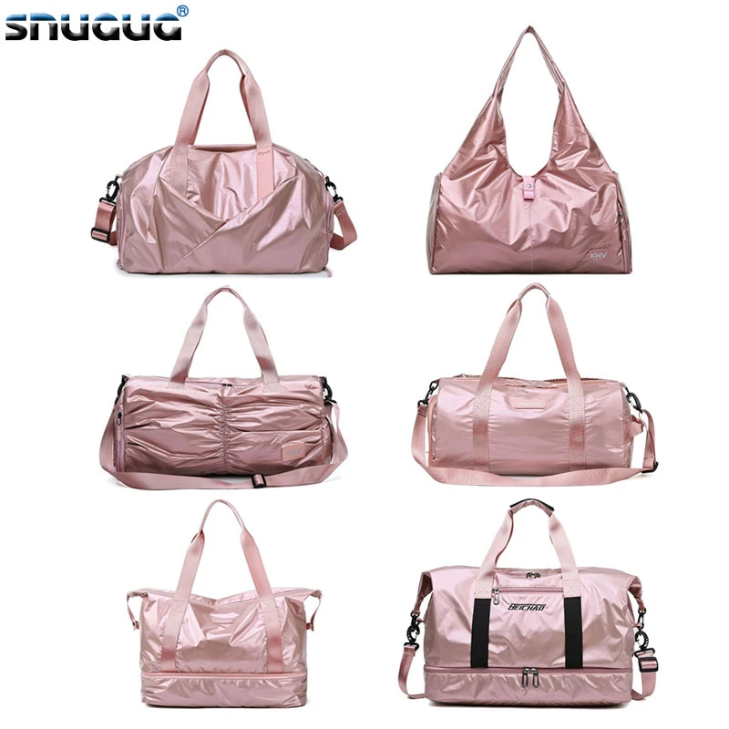 Bright Pink Womens Sports Bags For Fitness Wet Dry Gym Bag With Shoe Compartment Yoga Mat Bag Training Yoga Bolsa Sac De Sport