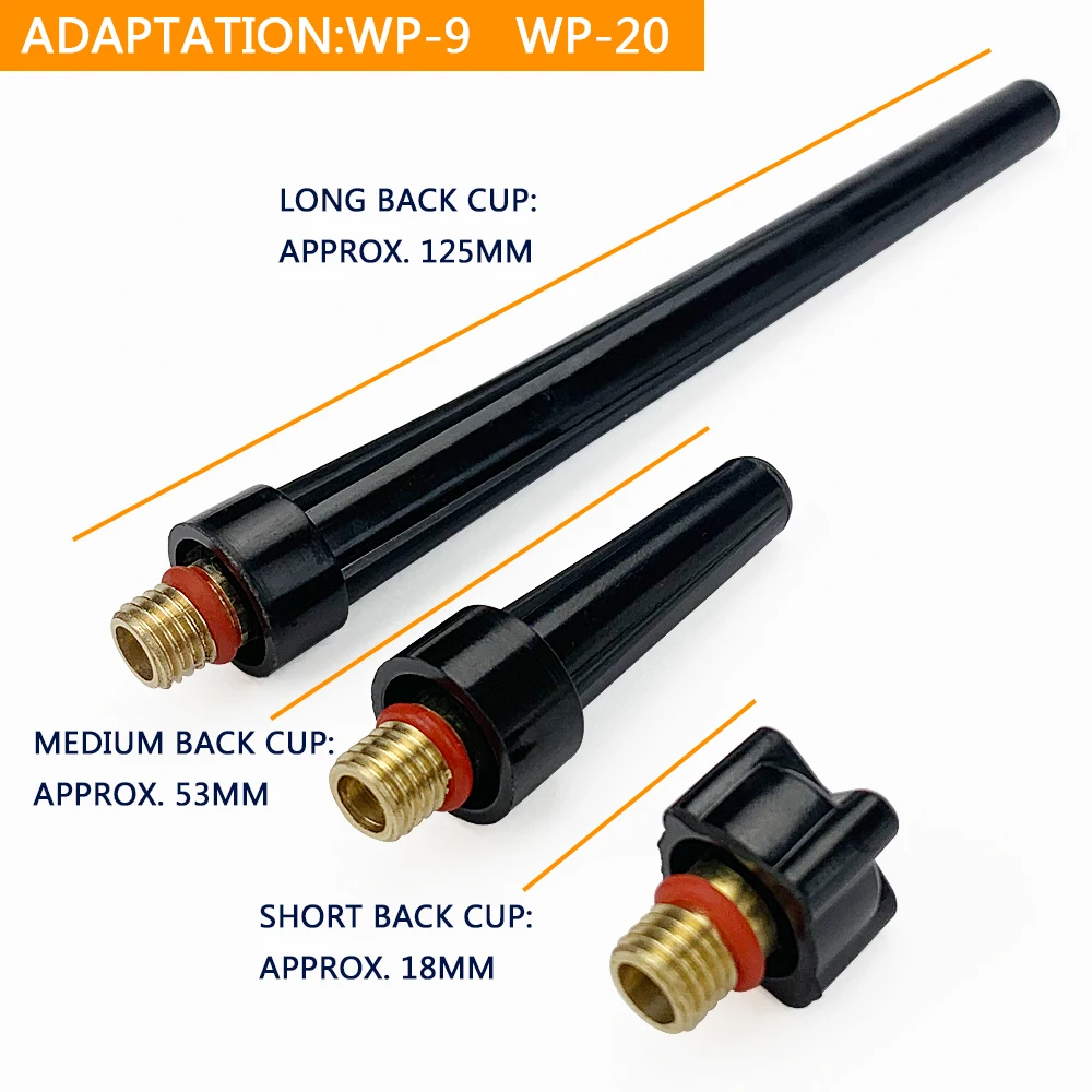 

TIG Back Caps Long back cup Medium Back Cup Short Back Cup 41V24 41V35 41V33 Fit SR PDA DB WP 9 20 25 TIG Welding Torch