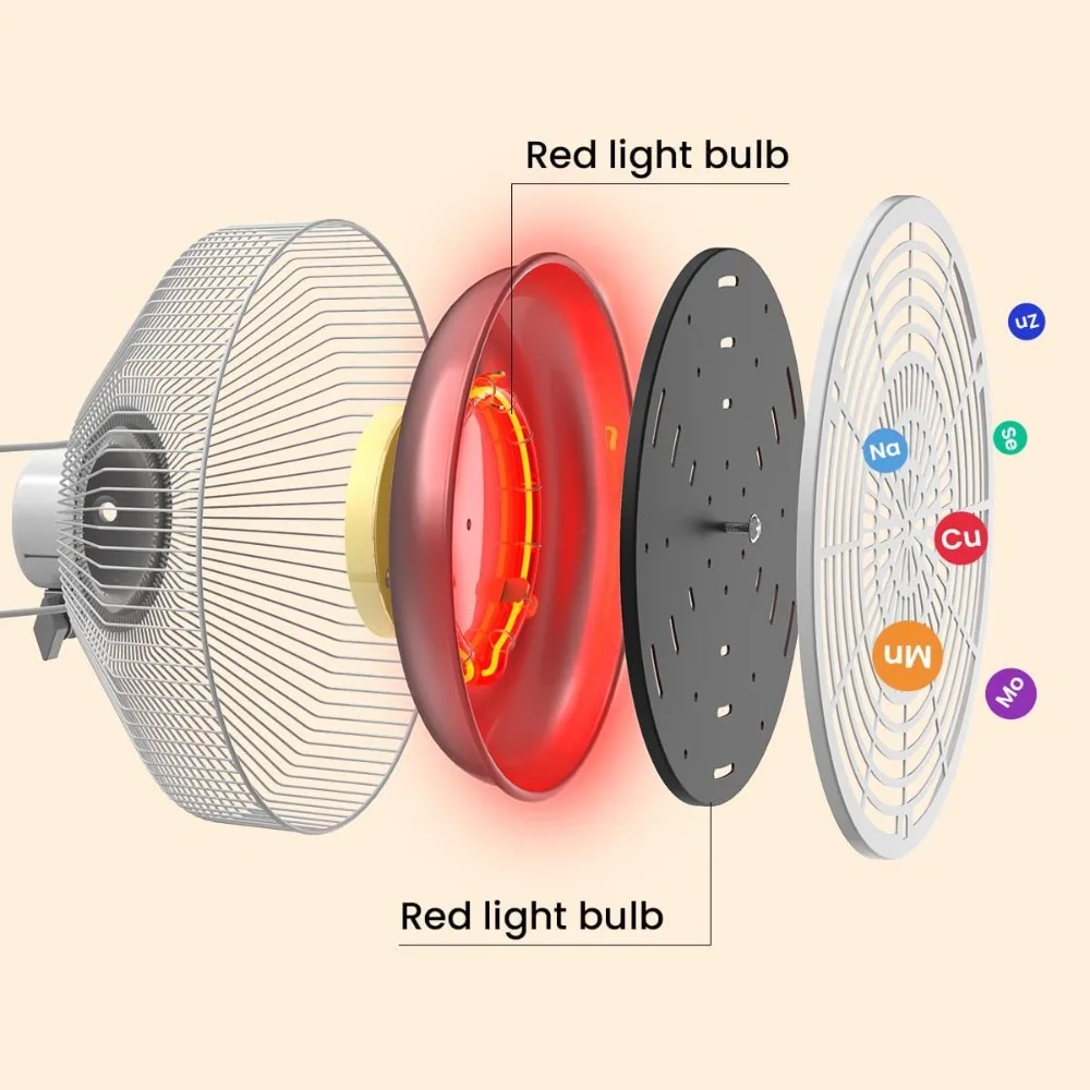 NEW Infrared lamp Red Light Therapy with Base, 2 in 1 Infrared Heat Lamp Device with 275W Bulb