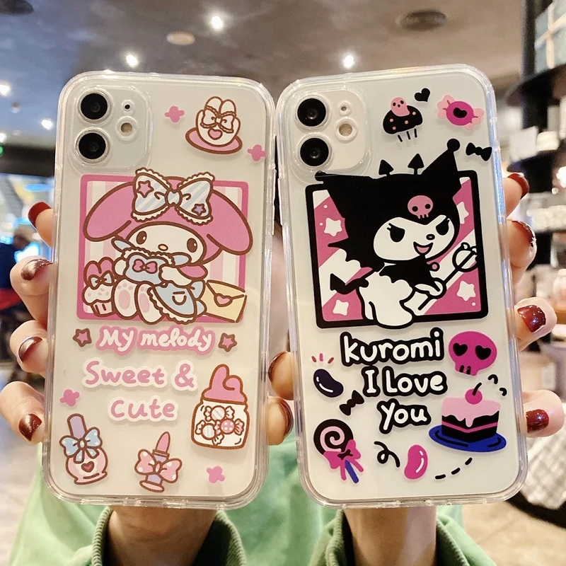 best cases for iphone 13 pro max Melody Kuromi CASE For IPhone 11 12 7 8P X XR XS XS MAX 11 12 pro 13 Pro Max 11 Pro Max 2022 Cute Cartoon Soft Shell Clear Funda best case for iphone 13 pro max