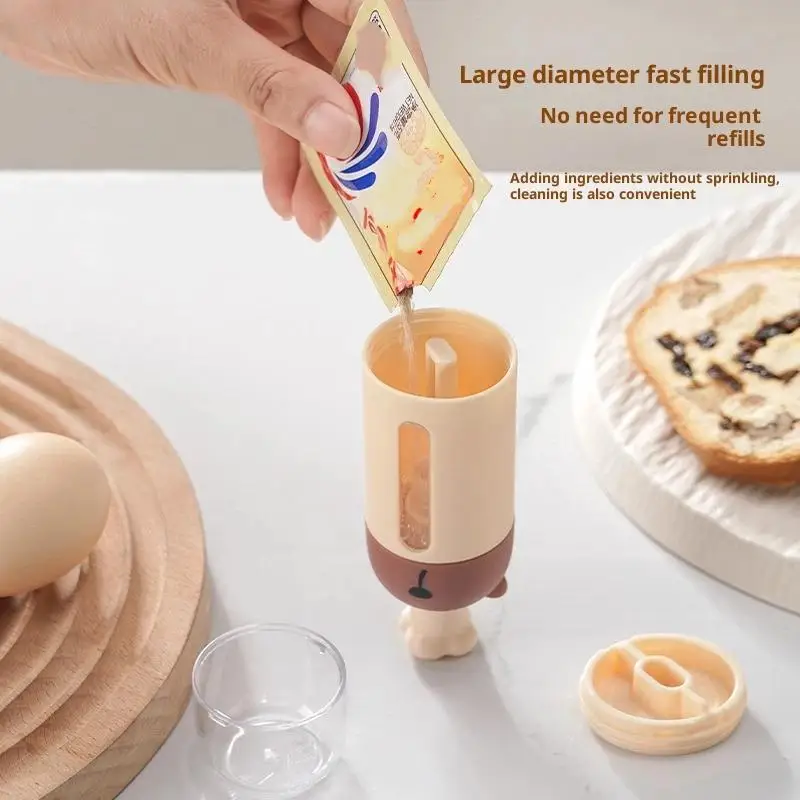 Metering Salt Shaker Push Type Salt Dispenser Salt Tank Sugar Bottle Shaker Canister Quantitative Salt Shaker Moisture-proof