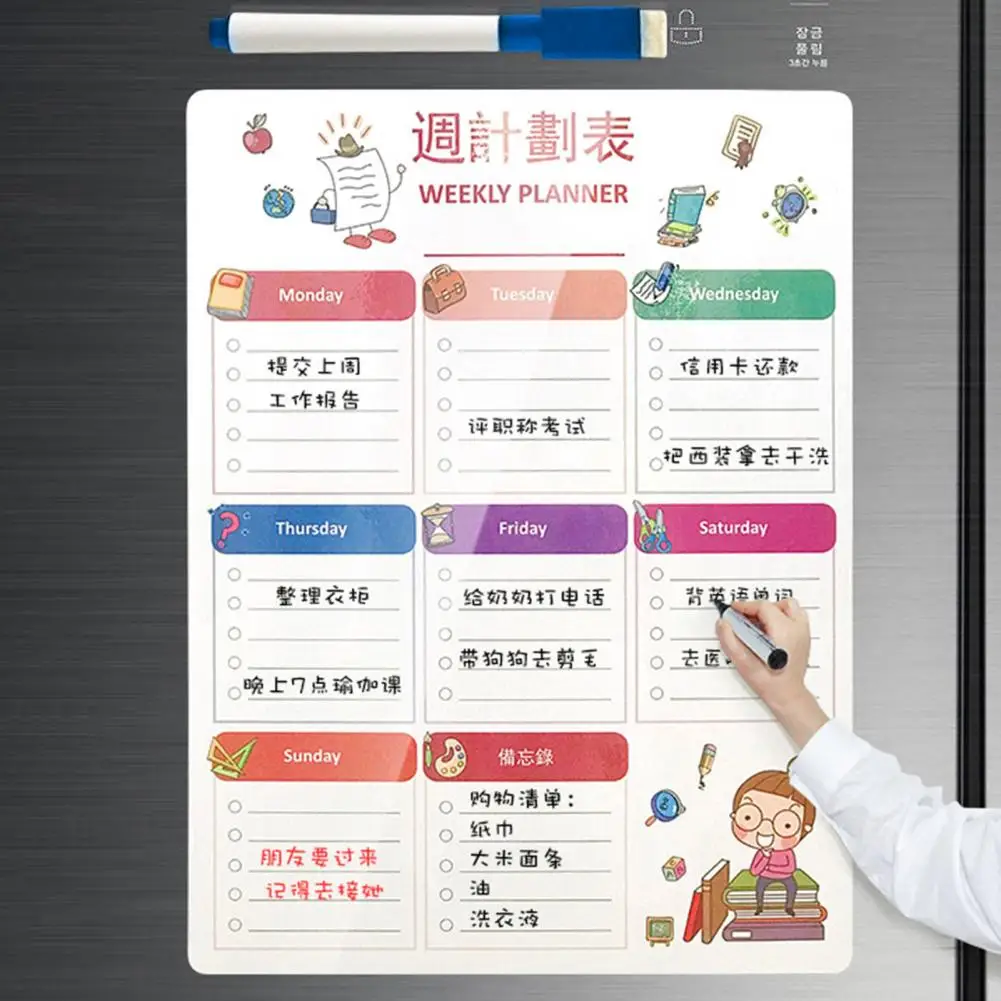 Durable Important Appointments Magnetic Daily Schedule Pad Thickened Decorative Magnetic Planner Sheet
