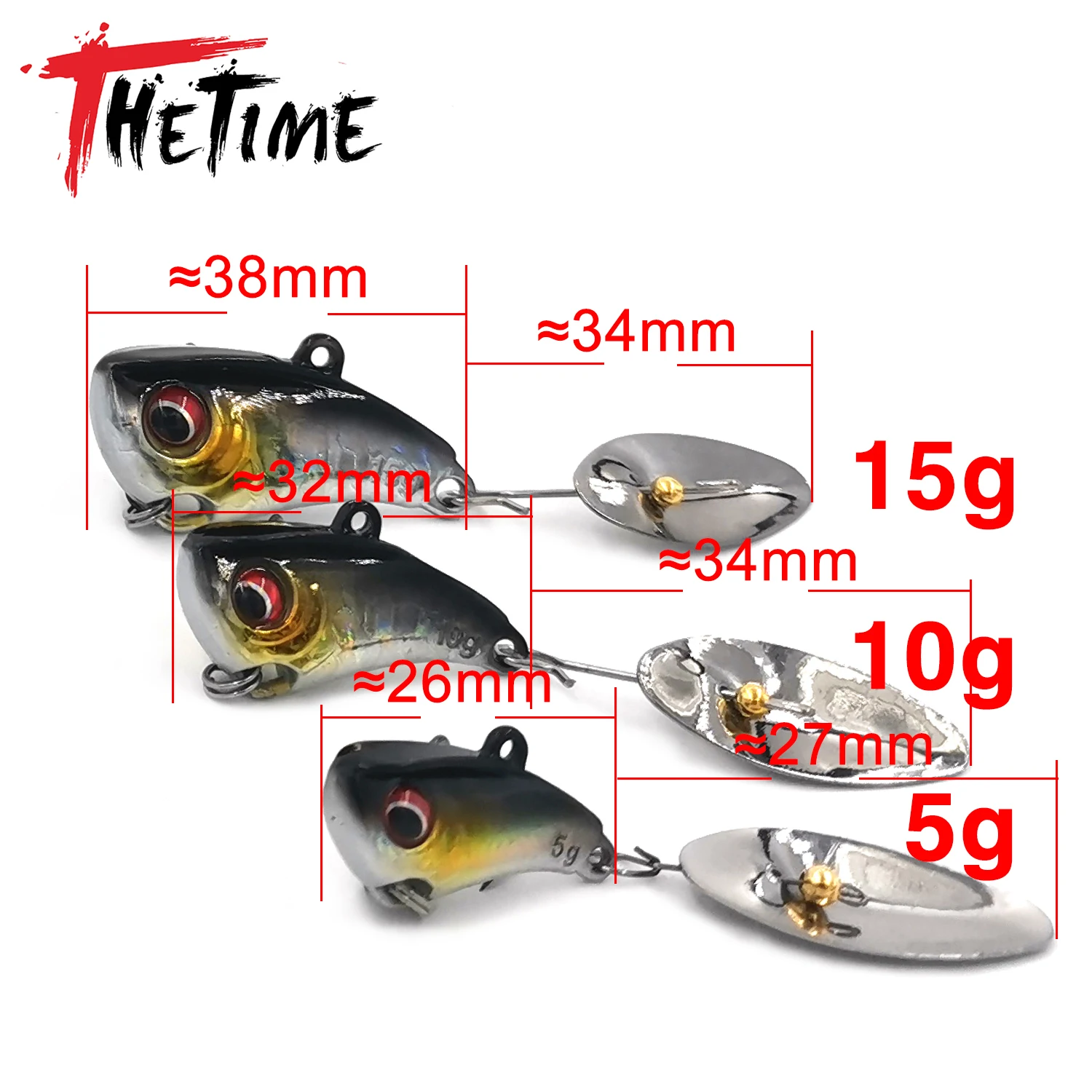 THETIME JINLING Metal VIB Lure5/10/15g Spinning Spoon Cicada Vibration Artificial Jig Bait For Bass Pike Fishing Tackle