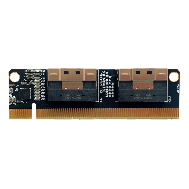 Pcie 4.0x16 a Portas Nvme-compatível Placa de Expansão Pci-e 4.0 16x para Slimsas 8i x2 Sff8654 Placa Gráfica Gpu Ssd Placa de Adaptador - Imagem 3