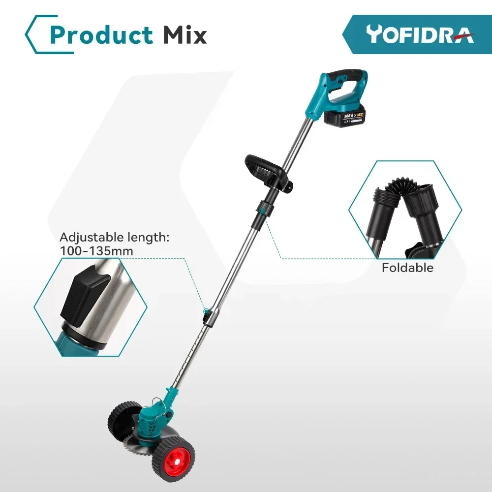 Handheld Electric Foldable Lawn Mower For Makita 18V Battery Adjustable Electric Trimmer With Accessories Garden Pruning Tool 5