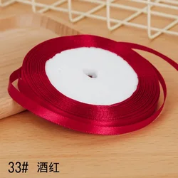 Elegant 6mm Satin Ribbon for DIY Crafts and Gift Wrapping (6mm Wine Red)
