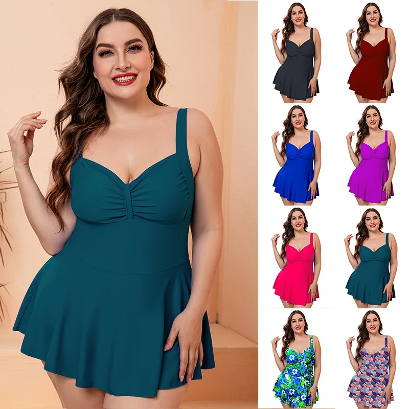 

Women's Swimsuit Large Size Stylish Bikini Set One Piece Swimwear Female Sexy Swimdress Chubby Bathing Suits Swimming Beachwear