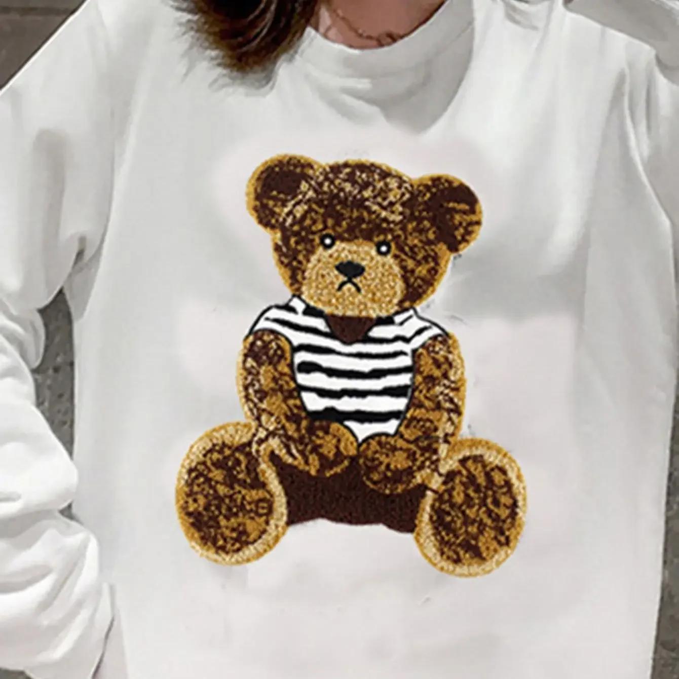 Towel Cute Bear Embroidery Patches Clothing Accessories