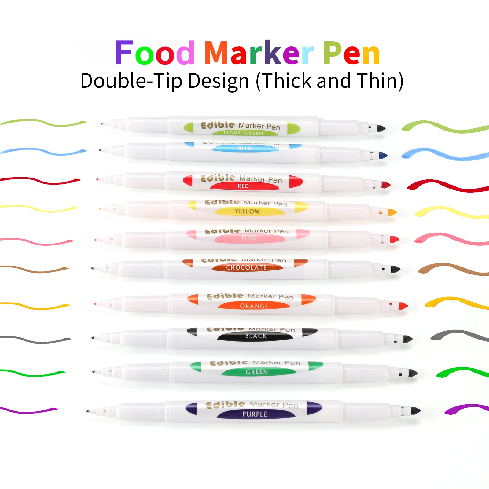 

Double Tip Pigment Food Marker Pen Cake Brush Pen Food Coloring Pen For Drawing Biscuits Fondant Cake Decorating Tools DIY
