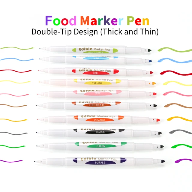 더블 팁 안료 식품 마커 펜: 케이크 브러시 펜으로 즐거운 DIY 브러신 도구