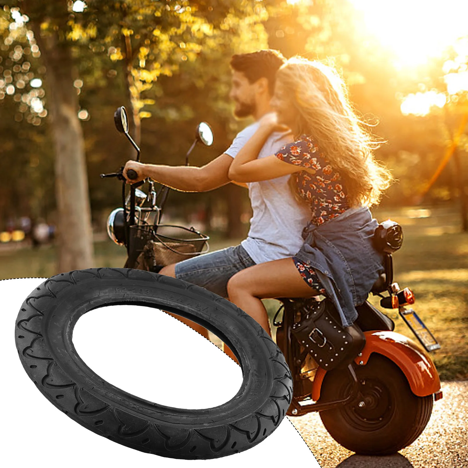 

Electric Bike Parts Accessories Outer Tire 12 1/2x2 1/4(62-203) 1Pcs Black For E-Bike Scooter Inflatable Tyre Rubber
