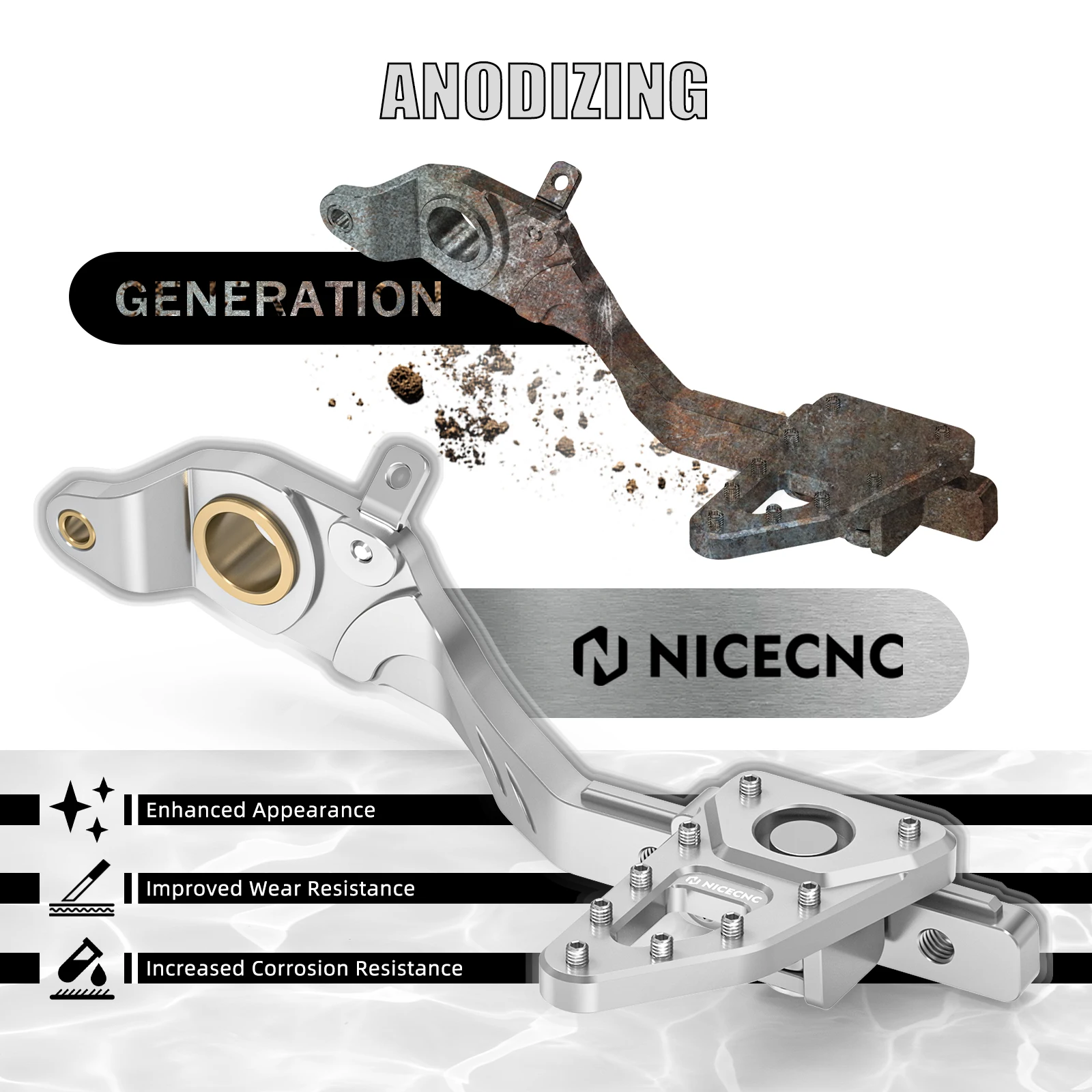 NICECNC Für BMW R1250GS R 1250GS 2019–2023 R1200GS 2013–2018 R 1200GS Hinterradbremshebel Pedal Schalthebel – Detail 3
