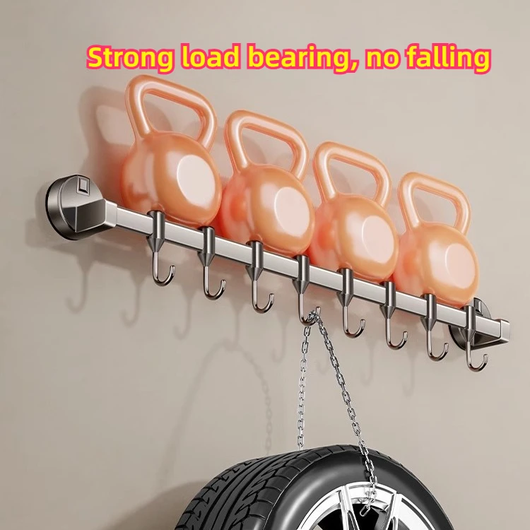 Suction Cup Kitchen Hooks Hanging Spatula & Spoon Organizer Wall Rack 8 Hooks