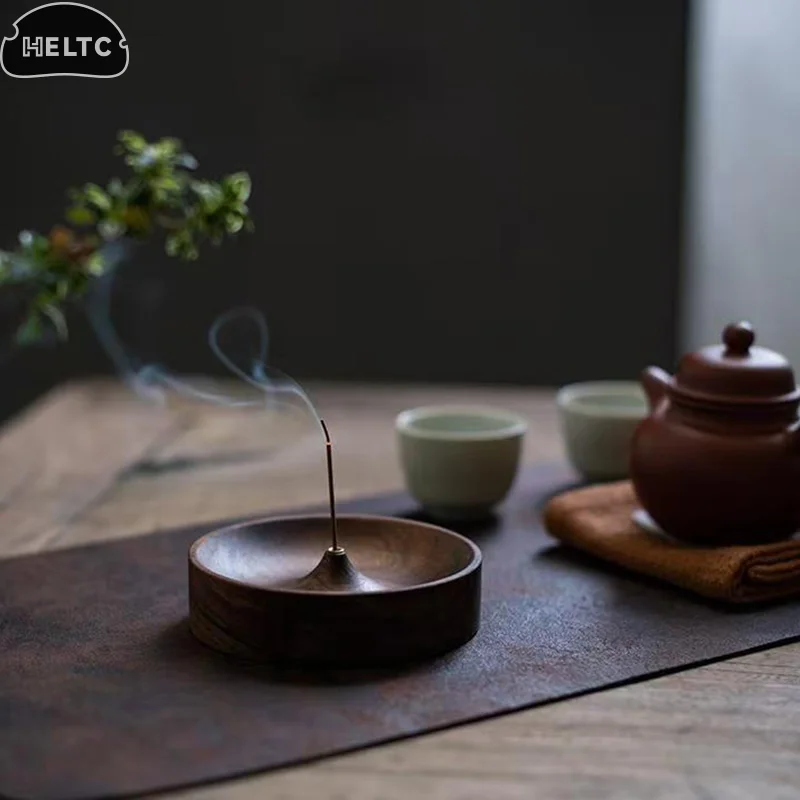 S73a2b272a39b41ab8bdf1be5646e4e833.jpg High Quality Solid Wood Incense Holder Handmade For Meditation & Home Decor Natural Grain No Power Needed Spiritual Holiday Gift - Image 1