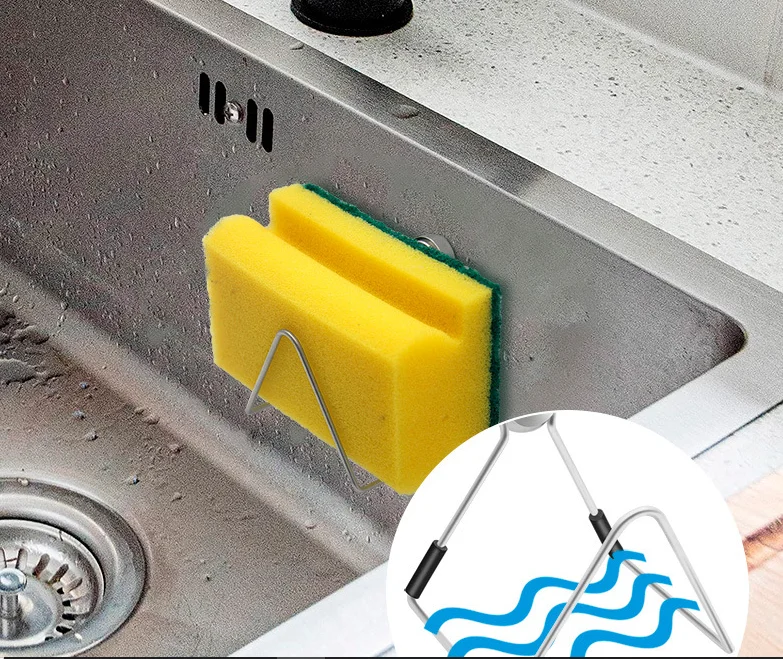 Magnetic Sponge Holder Kitchen Sink Storage Rack Stainless Steel Sink Sponge Drying Rack Kitchen Rag Holder DH43 5
