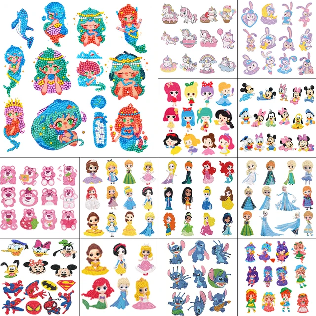 Disney DIY Kids Diamond Painting Stickers Kits Cartoon Princess Mickey  Mouse Diamond Art Mosaic Sticker by Numbers Children Gift - AliExpress