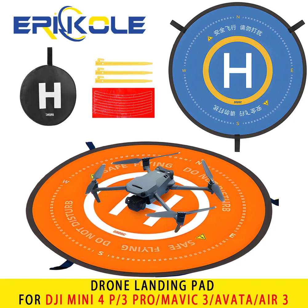 Tapis d'atterrissage pliable pour drone DJI posé sur herbe, protection imperméable et portable pour Mini 4 Pro.