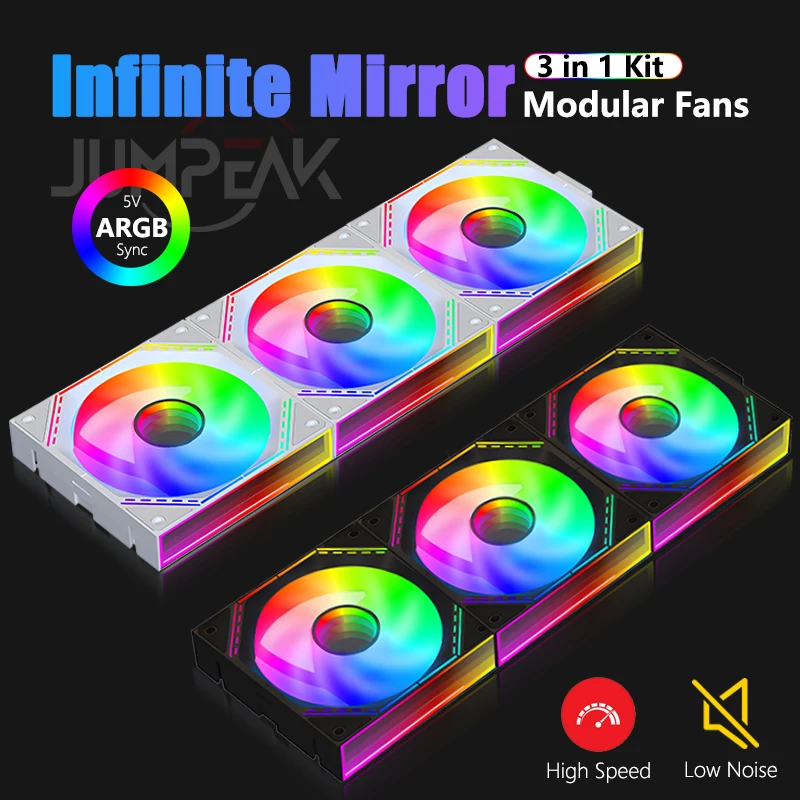 JUMPEAK 모듈러 무선 스플라이싱 PC 케이스, ARGB 무한 거울 조명 효과, 수냉식 360mm 쿨러 선풍기와 함께하는 냉각 시스템 JUMPEAK 모듈러 무선 스플라이싱 PC 케이스, ARGB 무한 거울 조명 효과, 수냉식 360mm 쿨러 선풍기와 함께하는 냉각 시스템