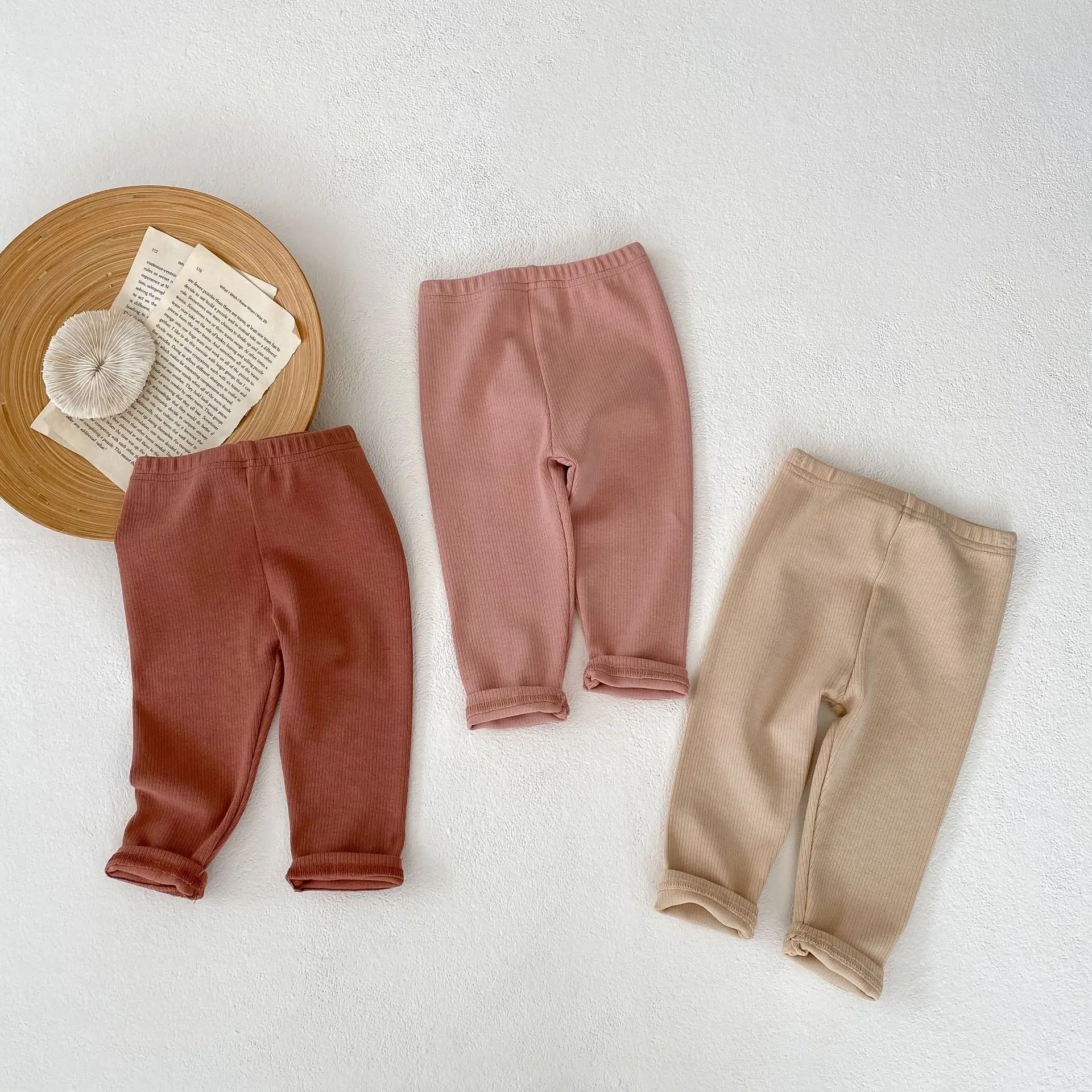 

Baby Solid Color Leggings 2023 Autumn Baby Boys Girls Leggings Ribbed Skinny Pants 0-3Y Infant Toddler Kids Casual Trousers