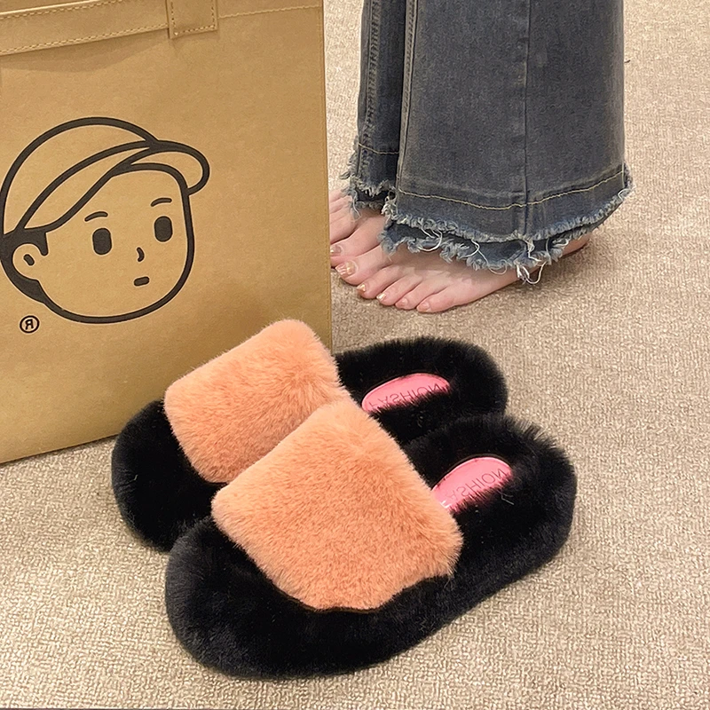 

Женские домашние тапочки на платформе, модные меховые тапочки, осень и зима, новая верхняя одежда, тапочки для спальни, выбор интернет-знаменитостей