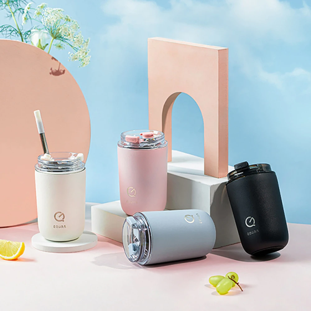 

280ML Equra Portable Coffee Vacuum Cup Thermos Cold And Heat Water Bottle With Lid 316 Stainless Steel Outdoor