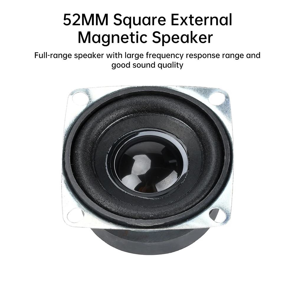Compact 2-Inch 5W Full-Frequency Square Speaker with External Magnetic Design