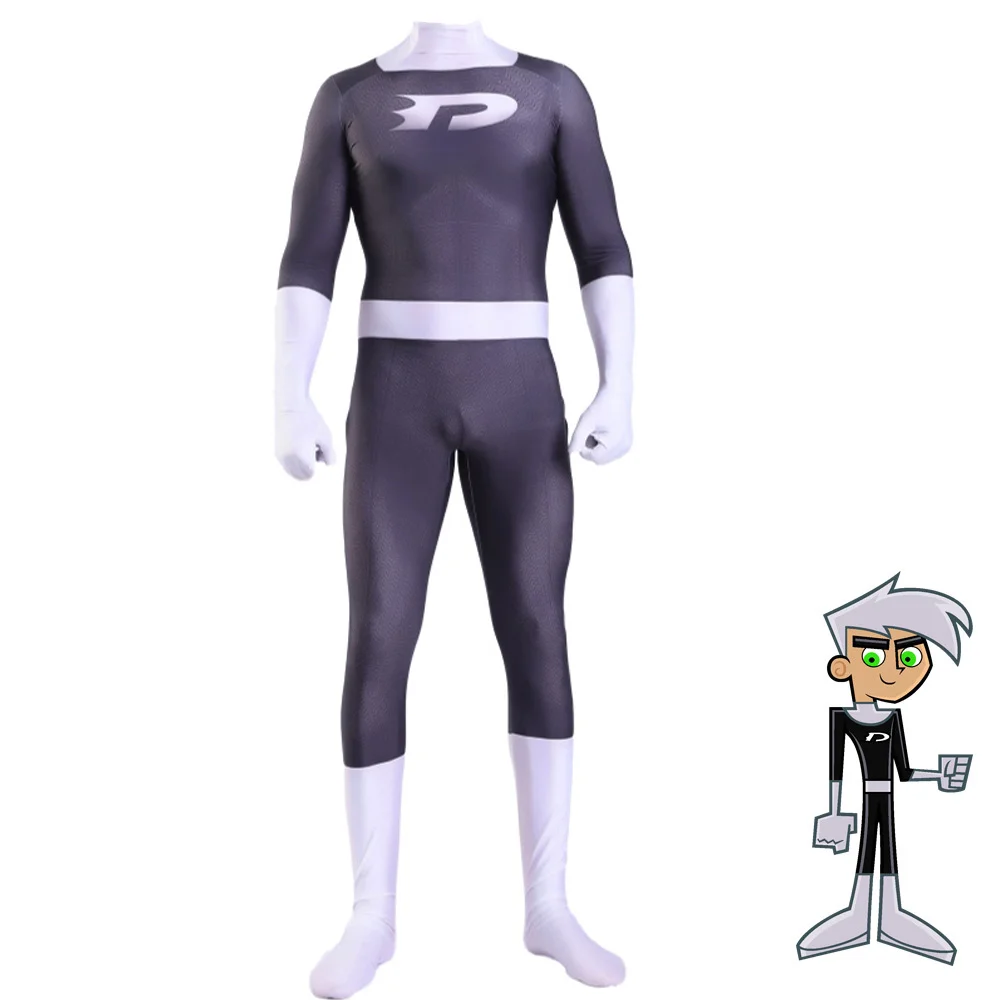 

Danny Phantom Cosplay Superhero 3D Printed Spandex Bodysuits Zenzai Suit Danny Phantom Costume Halloween Costume Outfits