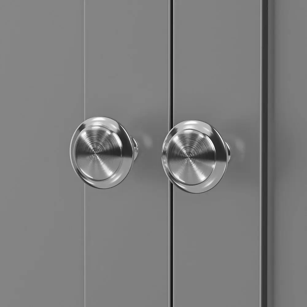 Bathroom Floor Cabinet Storage Grey Wooden Cupboard 3 Shelves Free Standing 2