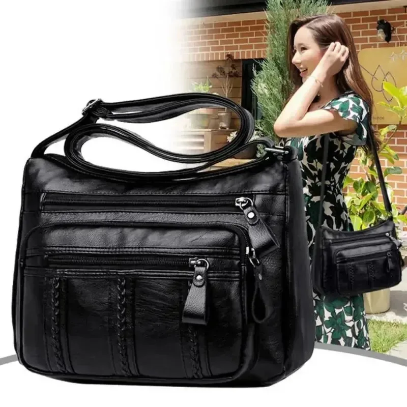 2025 New Collection Lightweight Multi Layer Shoulder Bag for Women Spacious Tote Handbag for Mother Middle Age Ladies Daily Use 2