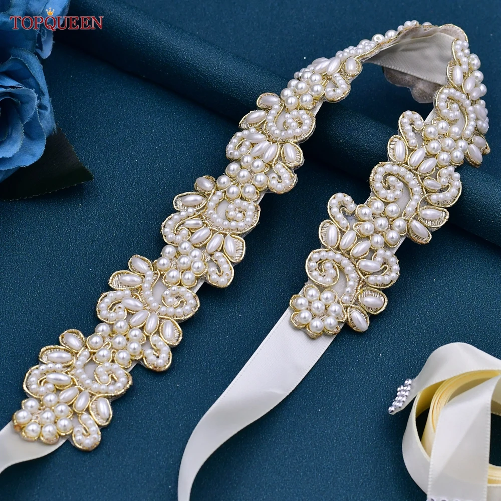 Blets for Women Pearl Rhinestone Bridal Belts Elastic Belt Wedding Dress  Belt Bridesmaid Sash Women White Dress Accessories