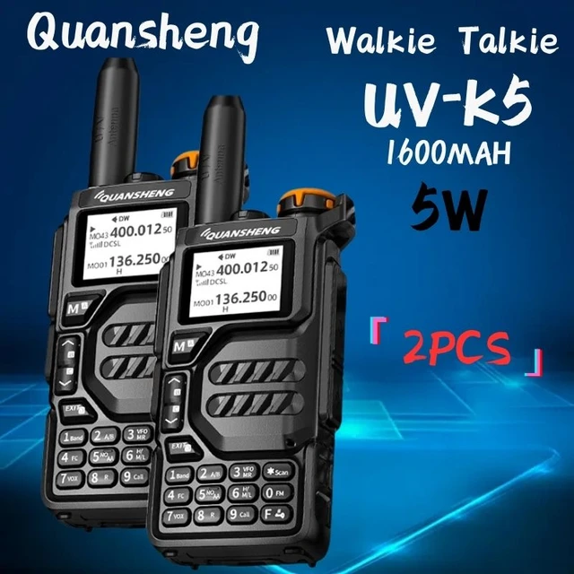 Quansheng UV-K5 50-600MHz Air Band Walkie Talkie 200Ch 5W DTMF FM Scrambler  NOAA Wireless Frequency Copy Two Way Radio