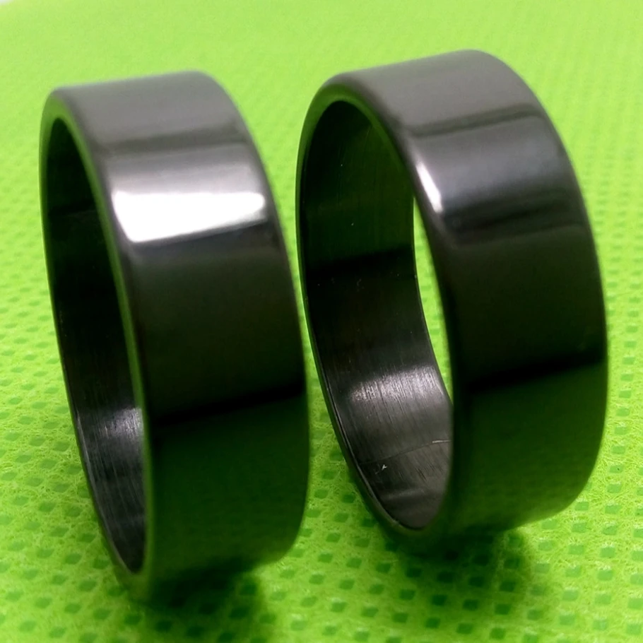 50pcs Stainless Steel Black Rings 8mm Men's Classic Stainless Steel Wedding Band Rings Jewelry wedding rings