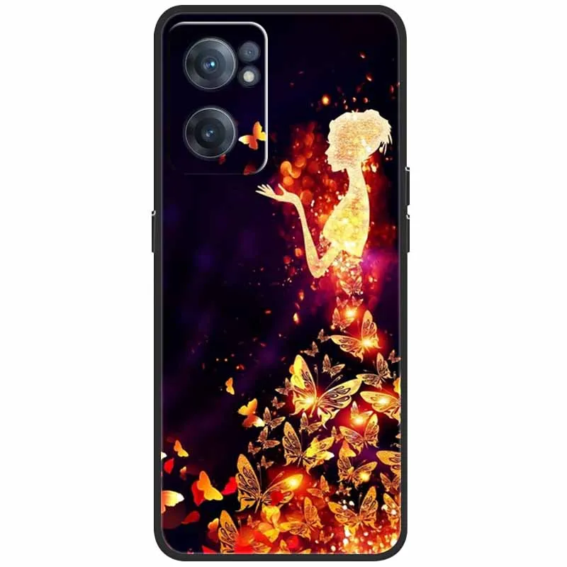 OnePlus Nord CE 2 5G 용 케이스, Capa TPU 소프트 페인트 쿨 블랙 커버, 휴대폰 케이스, Funda Coque 프로텍터