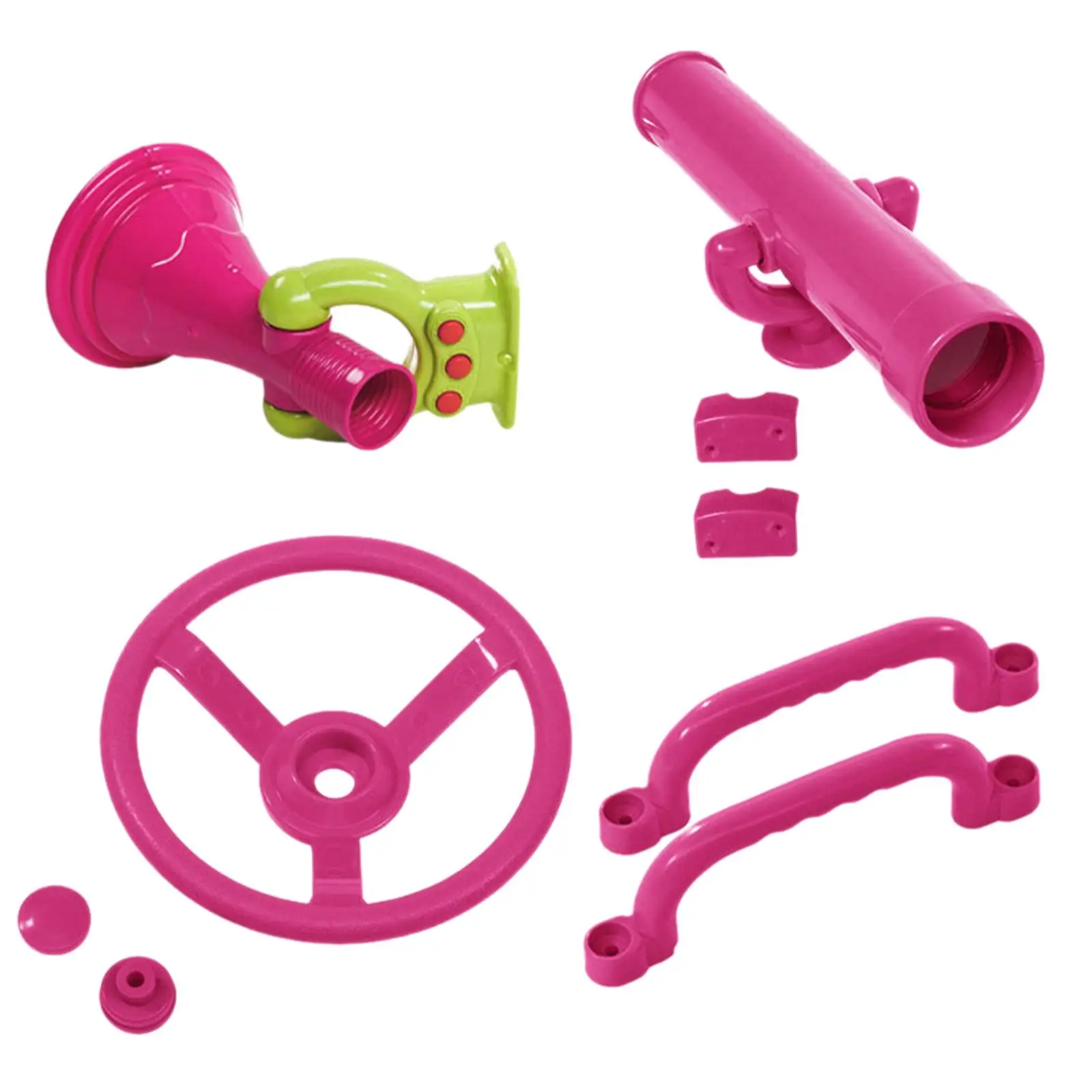 4x Playground Accessories Pink Playset Handles Pirate Ship Wheel for Kids for Backyard Swingset Outdoor Playhouse Boys Girls