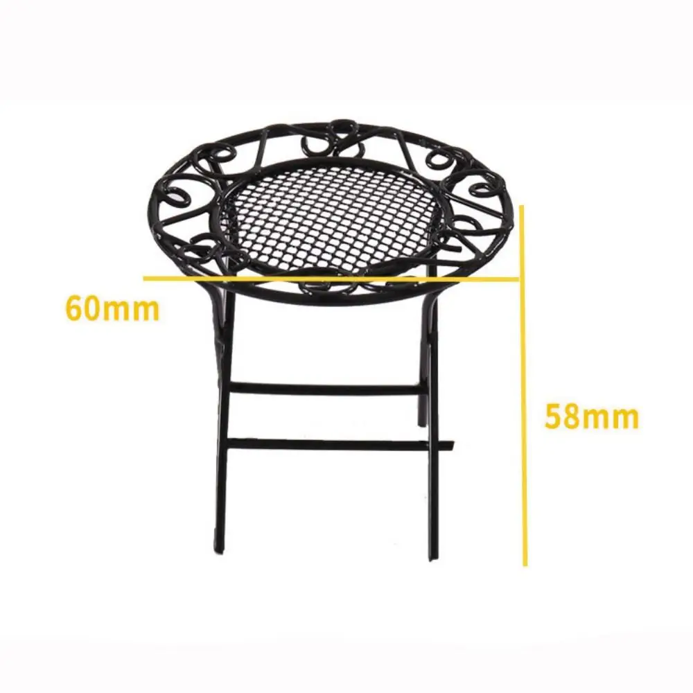 1Set Vintage Metal Miniature Table Chair Suit Dollhouse Furniture Accessories Mini Park Seat Fairy Garden Ornament Kids Toys 6