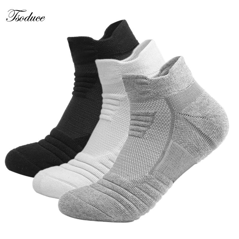 

3 Pairs Men's Socks Cotton Breathable Outdoor Sports Hiking Socks Running Cycling Basketball Soccer Ankle Socks Size EU 39-46