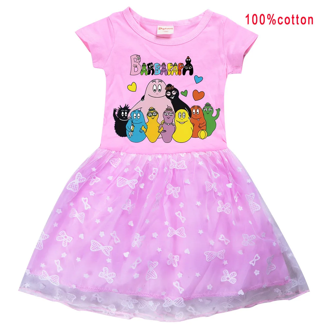 T shirt Dress Barbapapa Girls Tutu Dress Halloween Cosplay Costume Princess Kids Girls Birthday Party Dresses summer