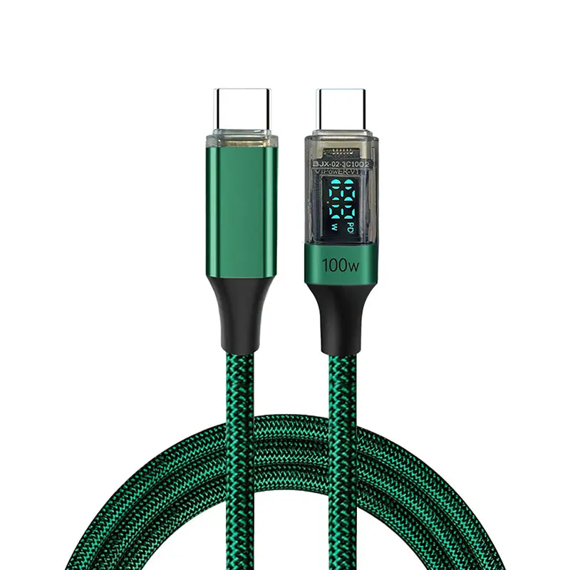 High-Speed USB-C Charging Cable with Digital Display - 100W Power Delivery, Fast Charge, Multiple Lengths