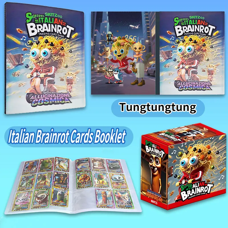 Trading Cards Set Italian brainrot Card Booklet Collection With Card Album TungTungTung Sahur Tralala Cards Game Toy Xmas Gift