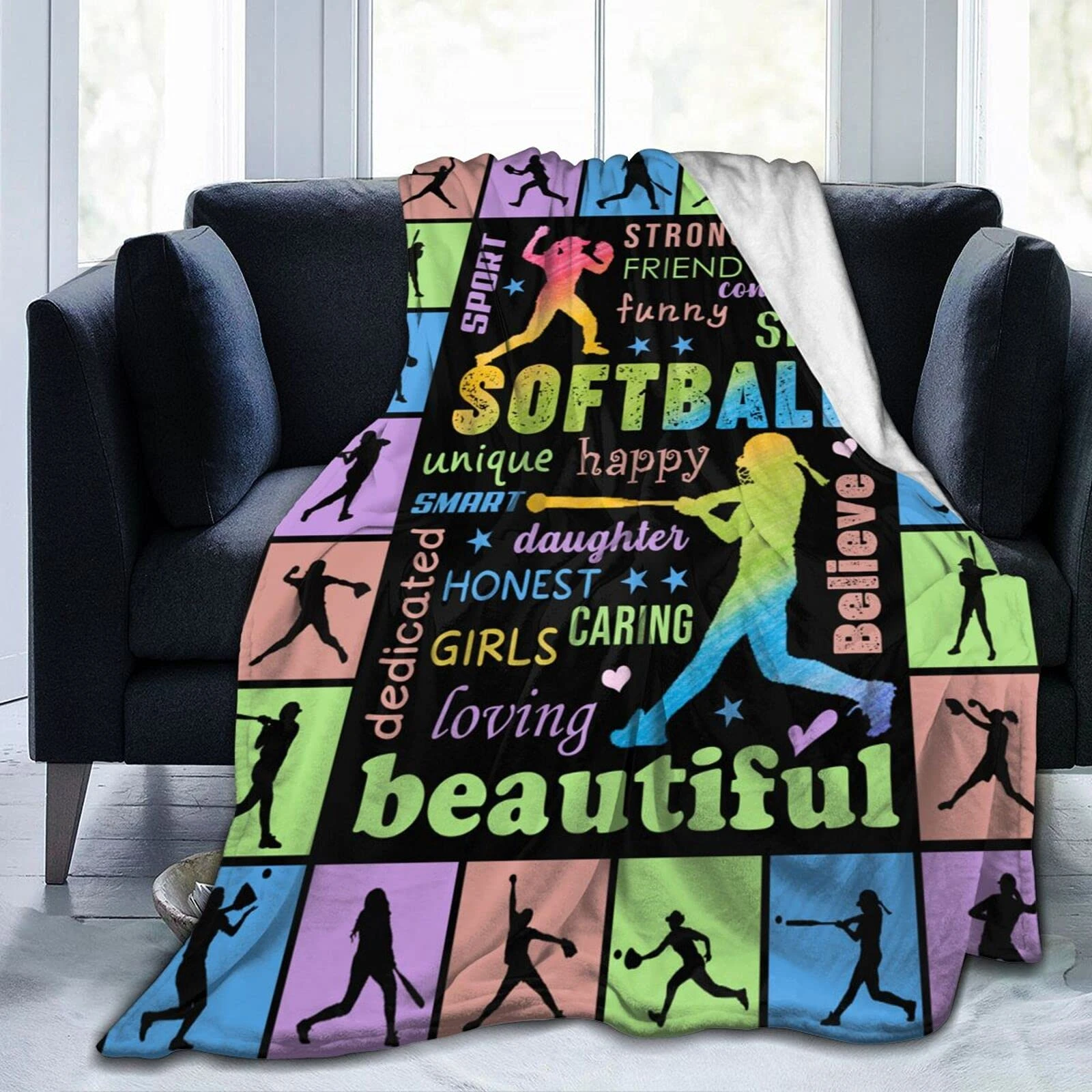 Coperta da Softball coperta di flanella con lettera di ...