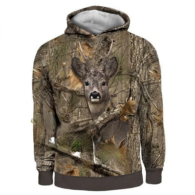 

2022 Men's and Women's Super Dalian Hoodie Casual Long Sleeve Camouflage Printed Animal Deer 3D Sweater Fashion Streetwear