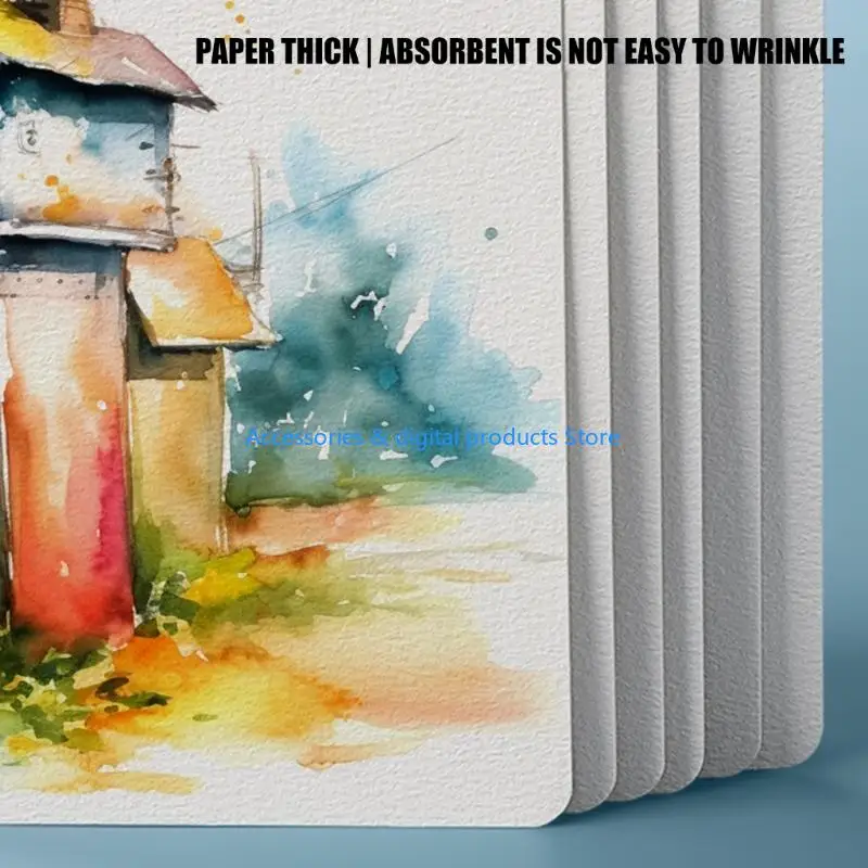 77JD 100Pcs 예술가를 위한 직업적인 수채화 물감 장 300GSM 면 펄프 종이