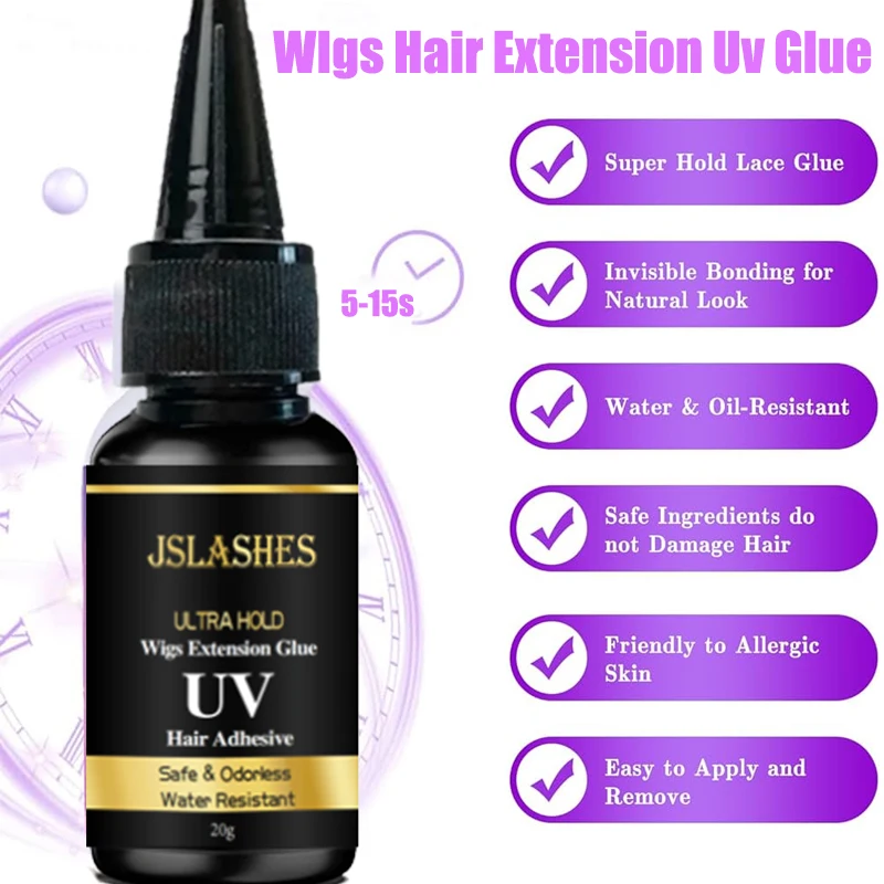 Uv Light Hair Extension Glue Uv Wigs Adhesive Tape UV Light Gel LED Technology Ultra Hold Hair Glue