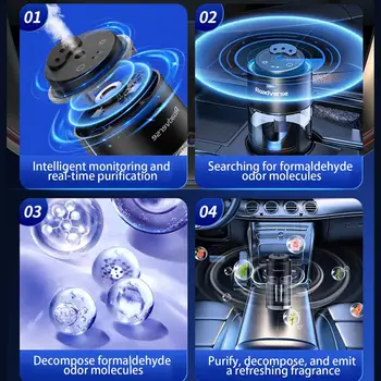 Car Diffuser Air Freshener Natural Fragrance Oils Atomizer Long Lasting Aromatherapy Scent Diffusers Auto On/Off Perfume Car